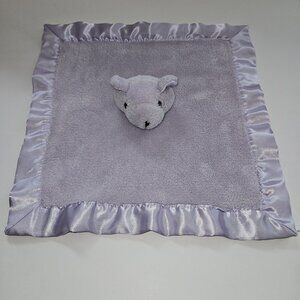 Tadpoles Solid Purple Teddy Bear Lovey Plush Baby Toy Soft Fleece Satin Trim